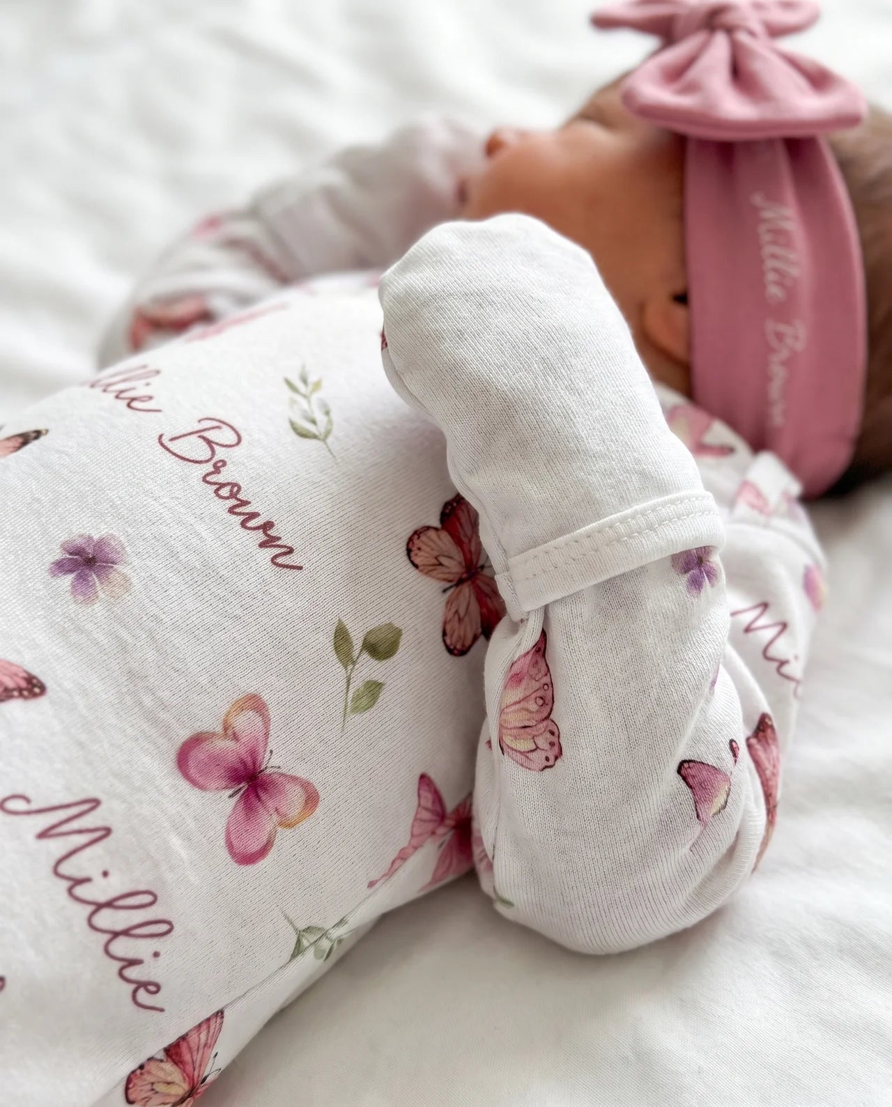 Personalized Sleep Gown in Pink Butterfly