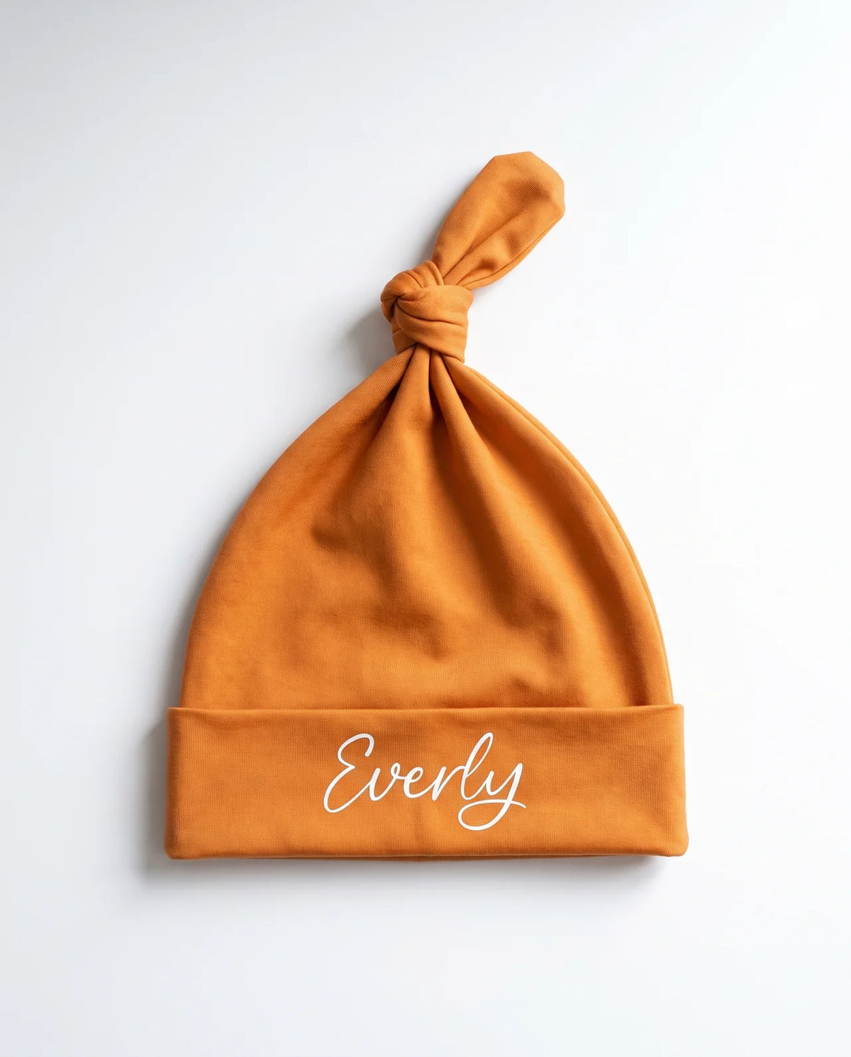 Personalized Knotted Hat in Orange