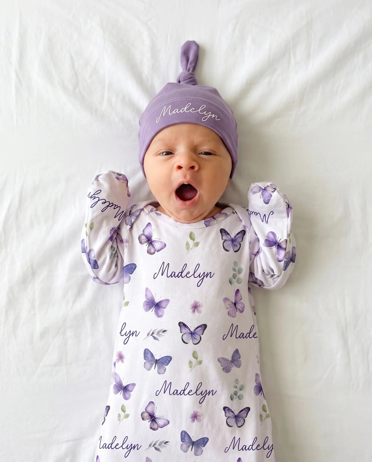 Personalized Sleep Gown in Purple Butterfly