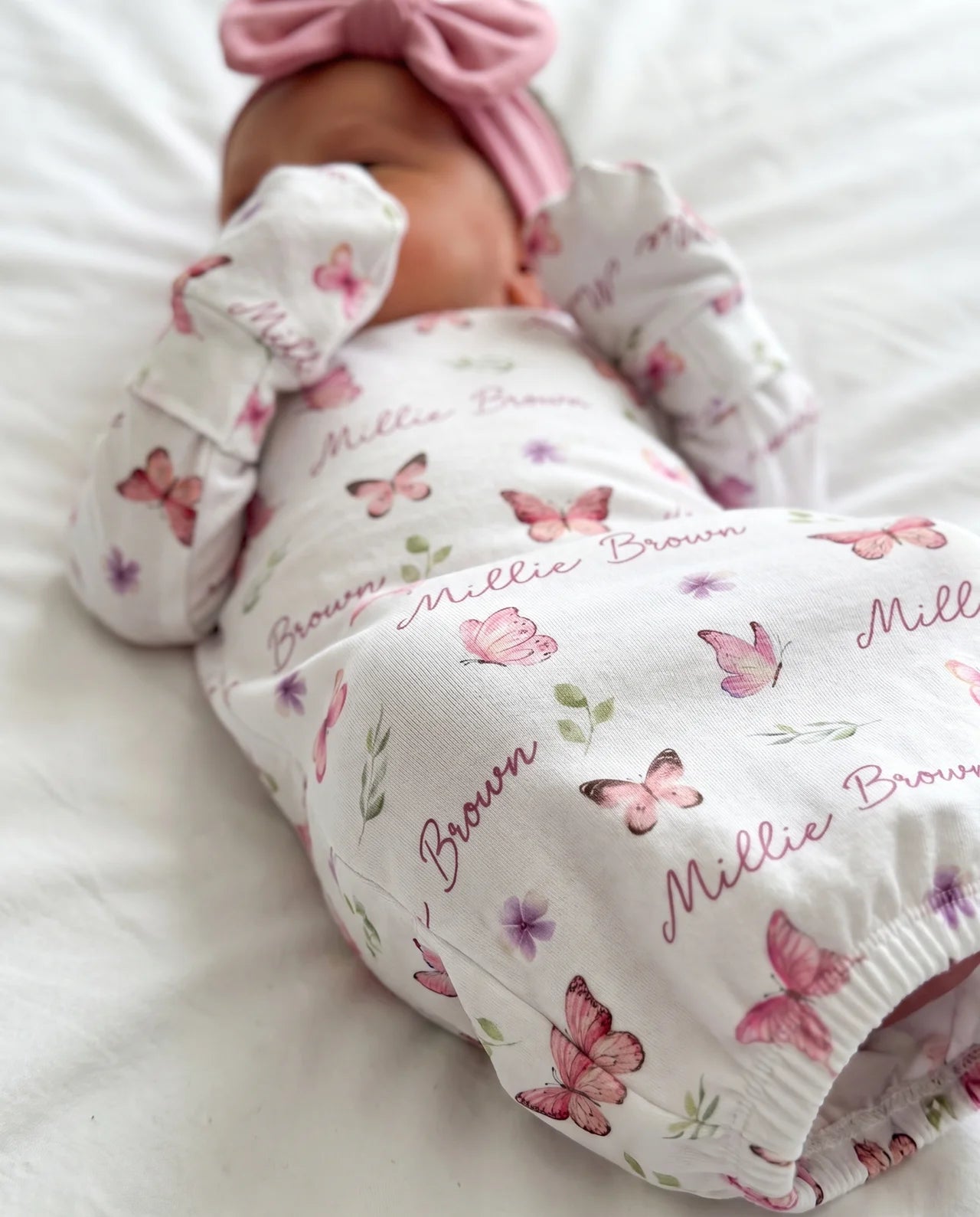 Personalized Sleep Gown in Pink Butterfly