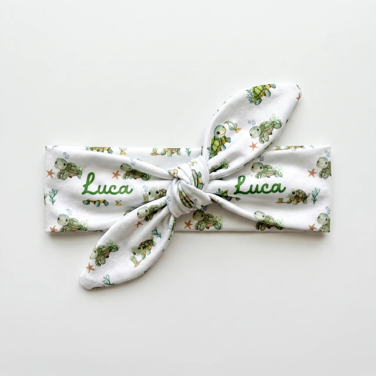 Personalized Knotted Headband in Sea Turtle