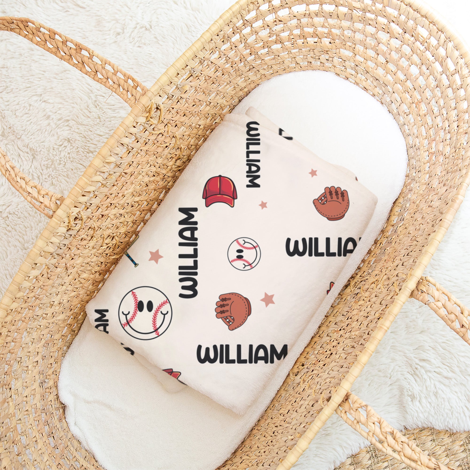 Personalized Blanket in Baseball