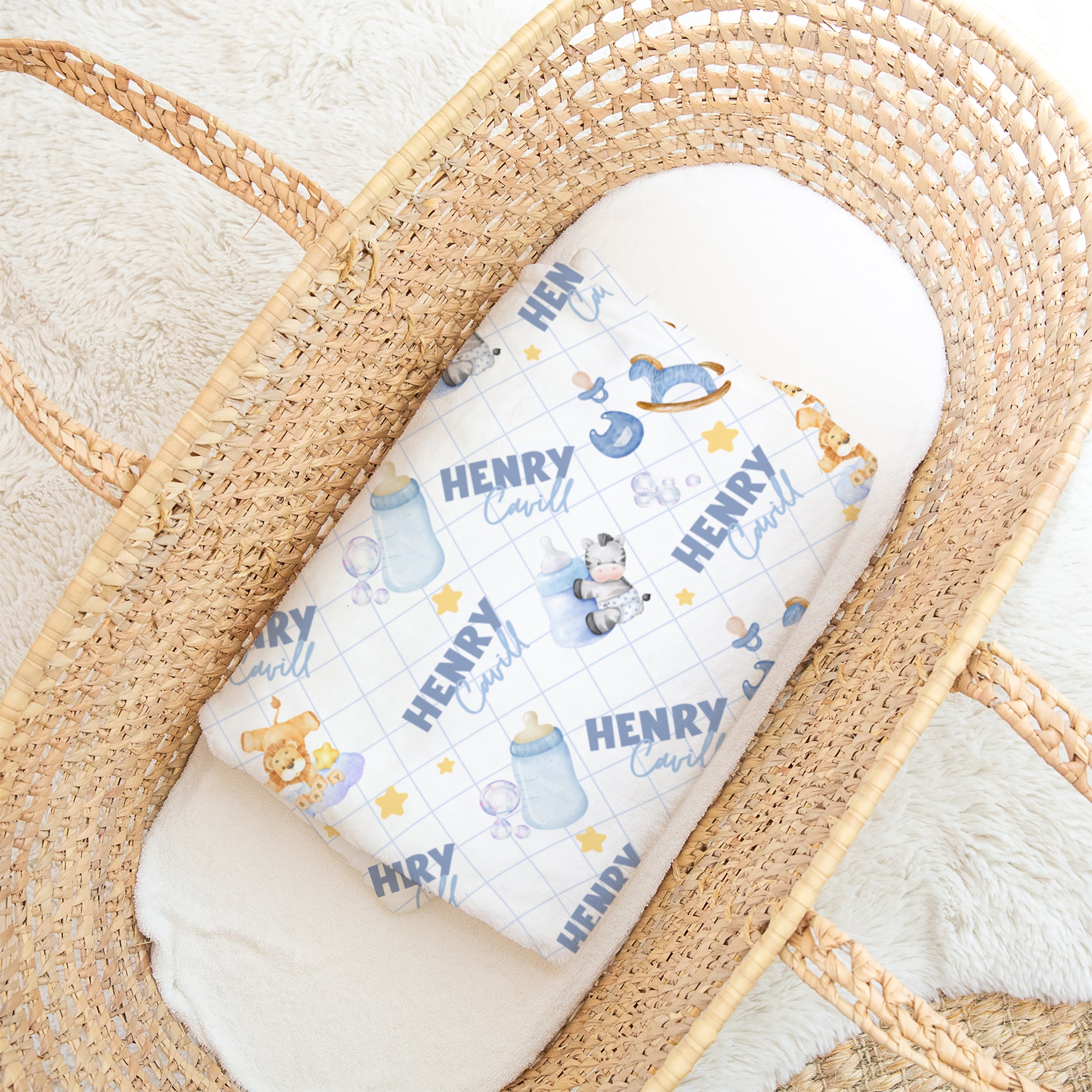 Personalized Blanket in Blue Milk Drunk