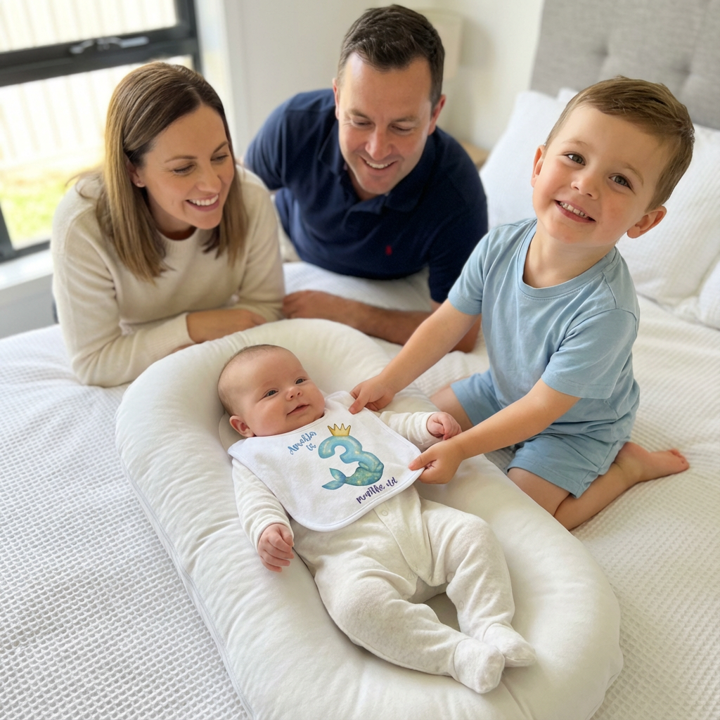 Personalized Milestone Bib in Little Mermaid