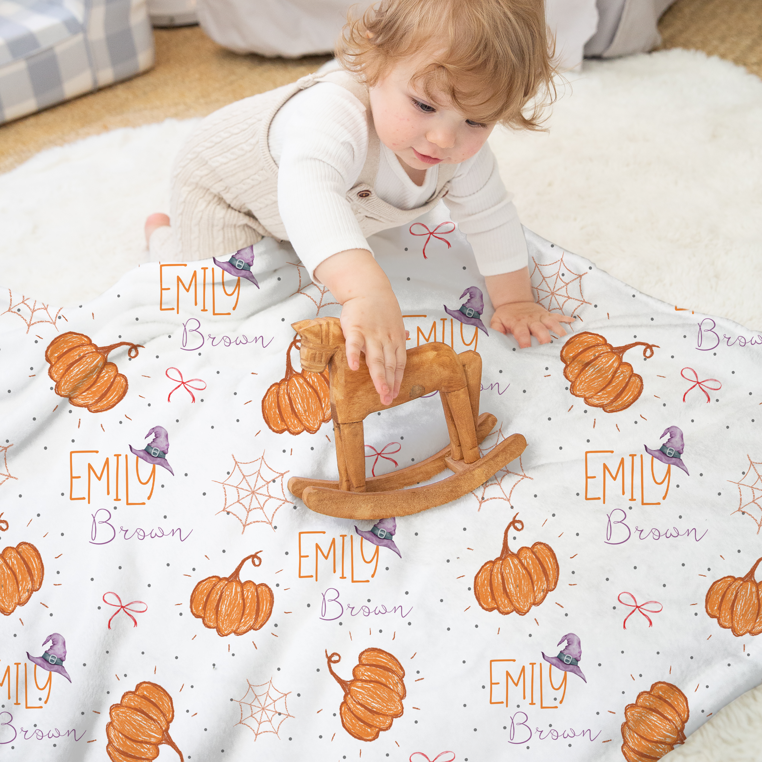 Personalized Blanket in Little Pumpkin