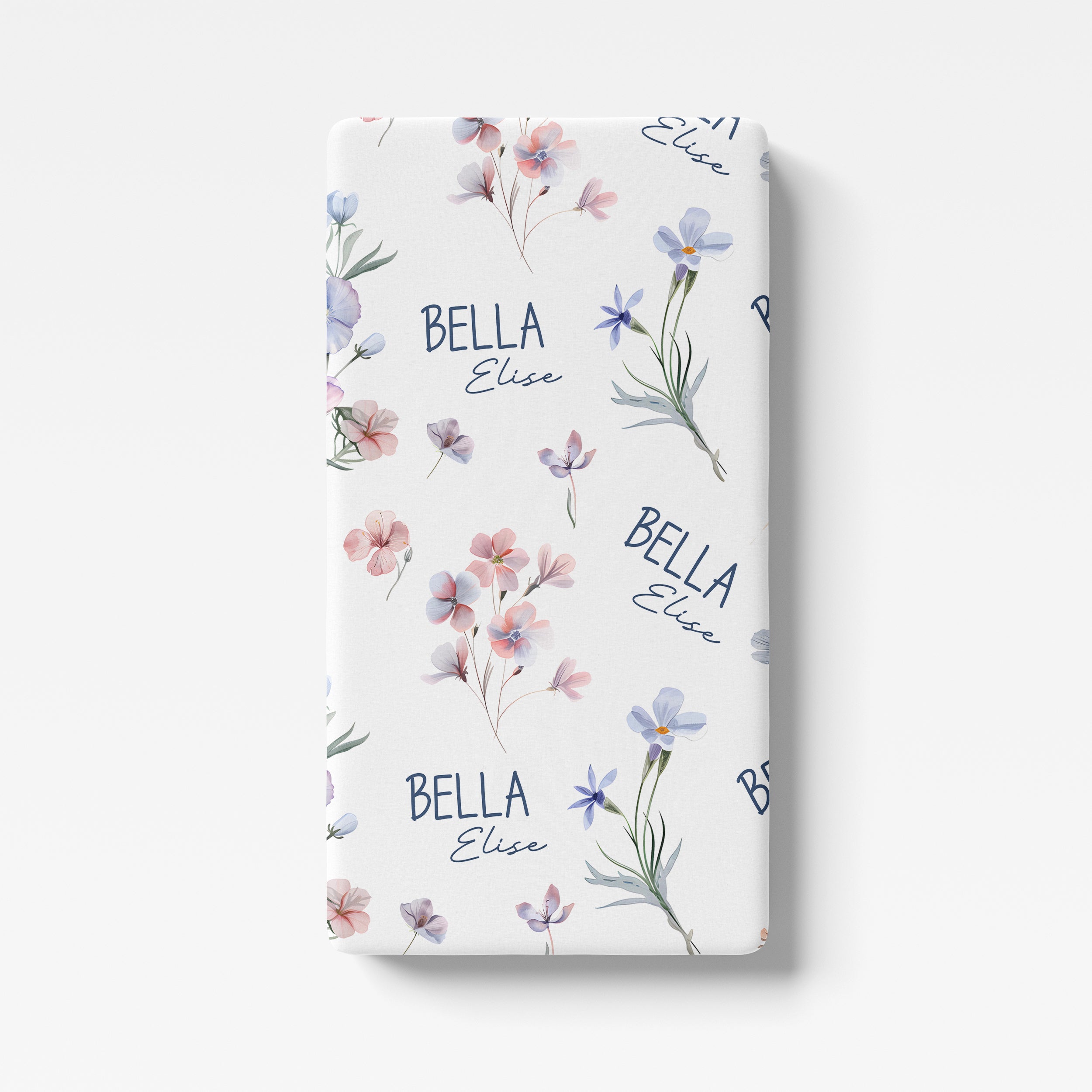 Personalized Crib Sheet in Pretty Wildflower
