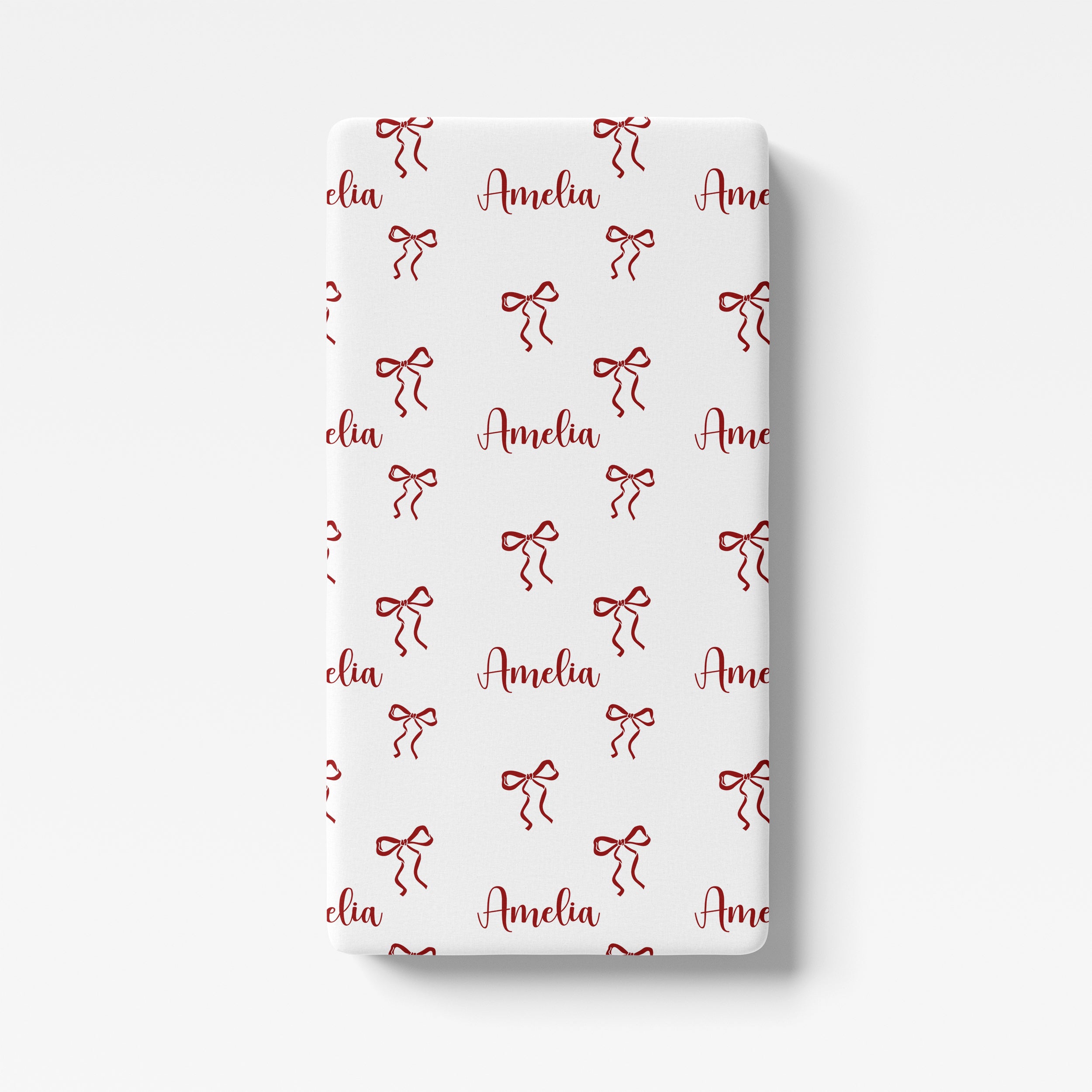 Personalized Crib Sheet in Coquette Ribbon