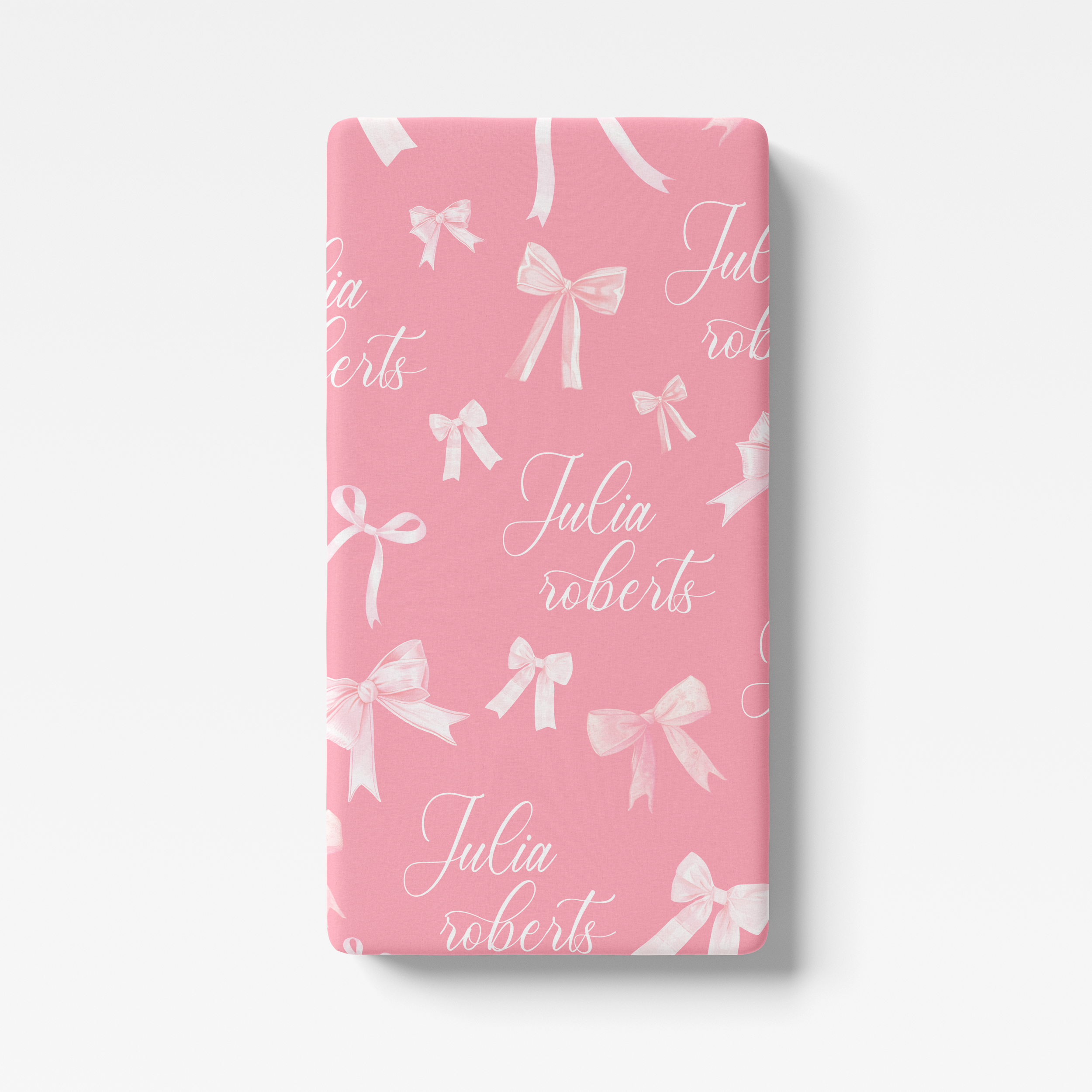 Personalized Crib Sheet in Pink Coquette Bow