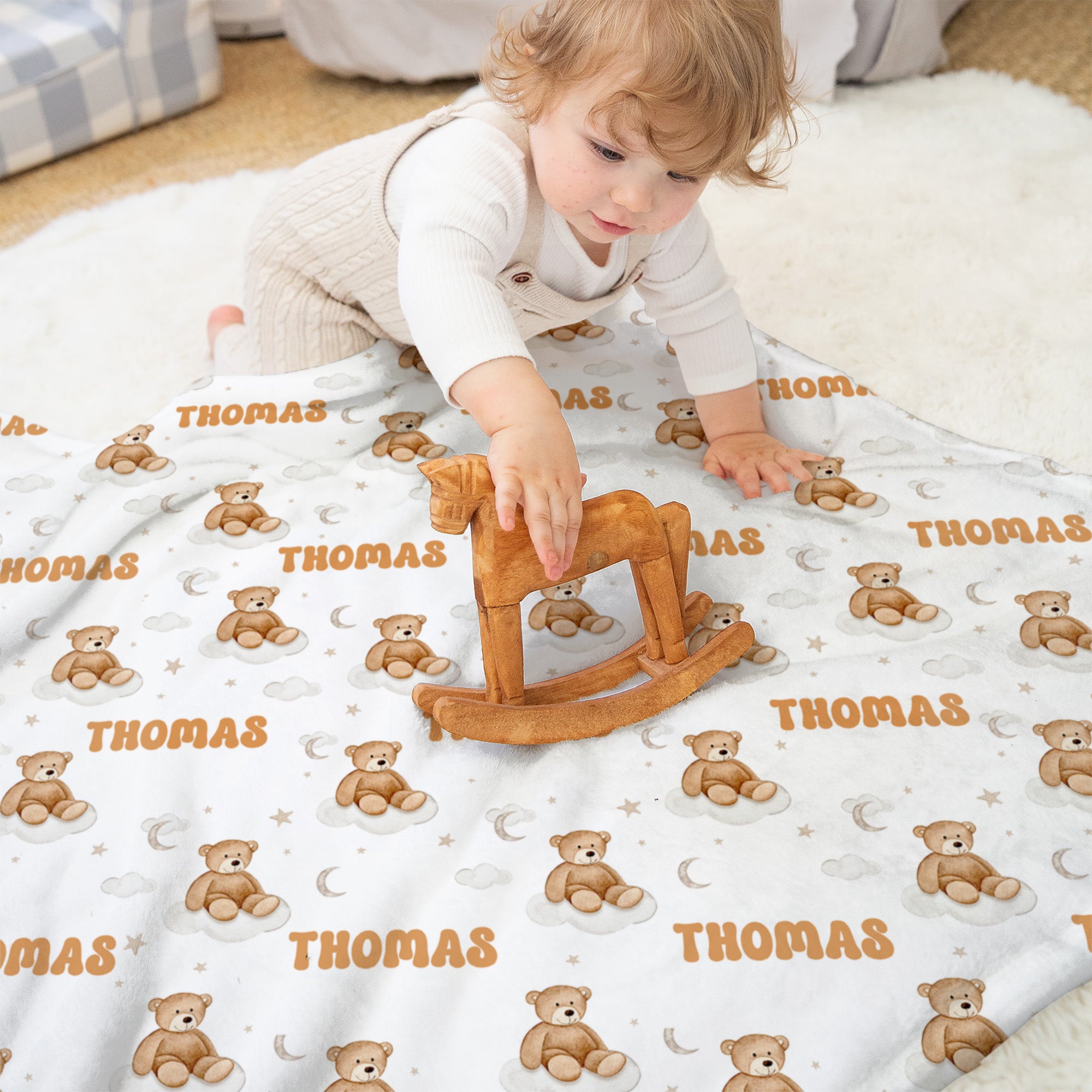Personalized Blanket in Teddy Bear
