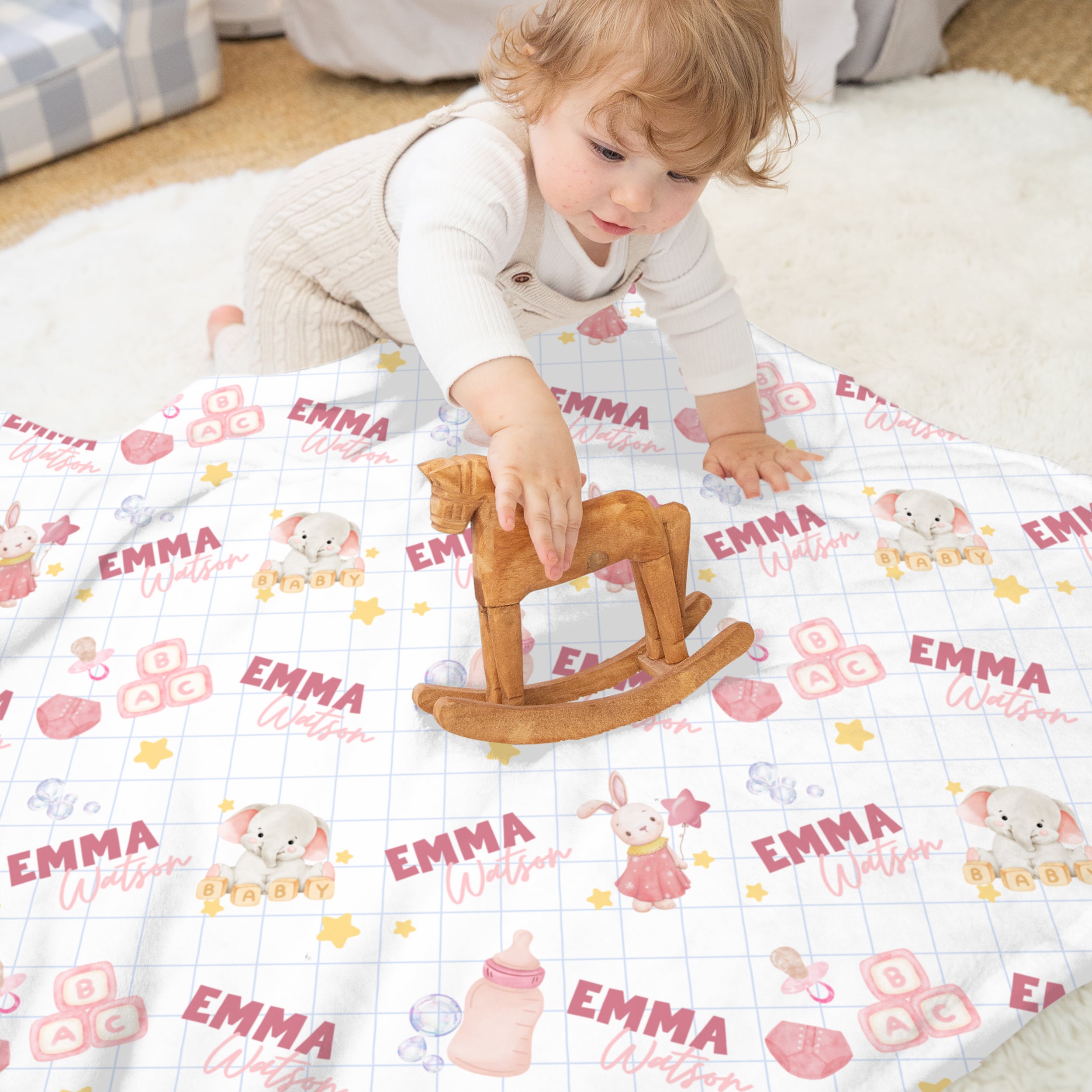 Personalized Blanket in Pink Milk Drunk