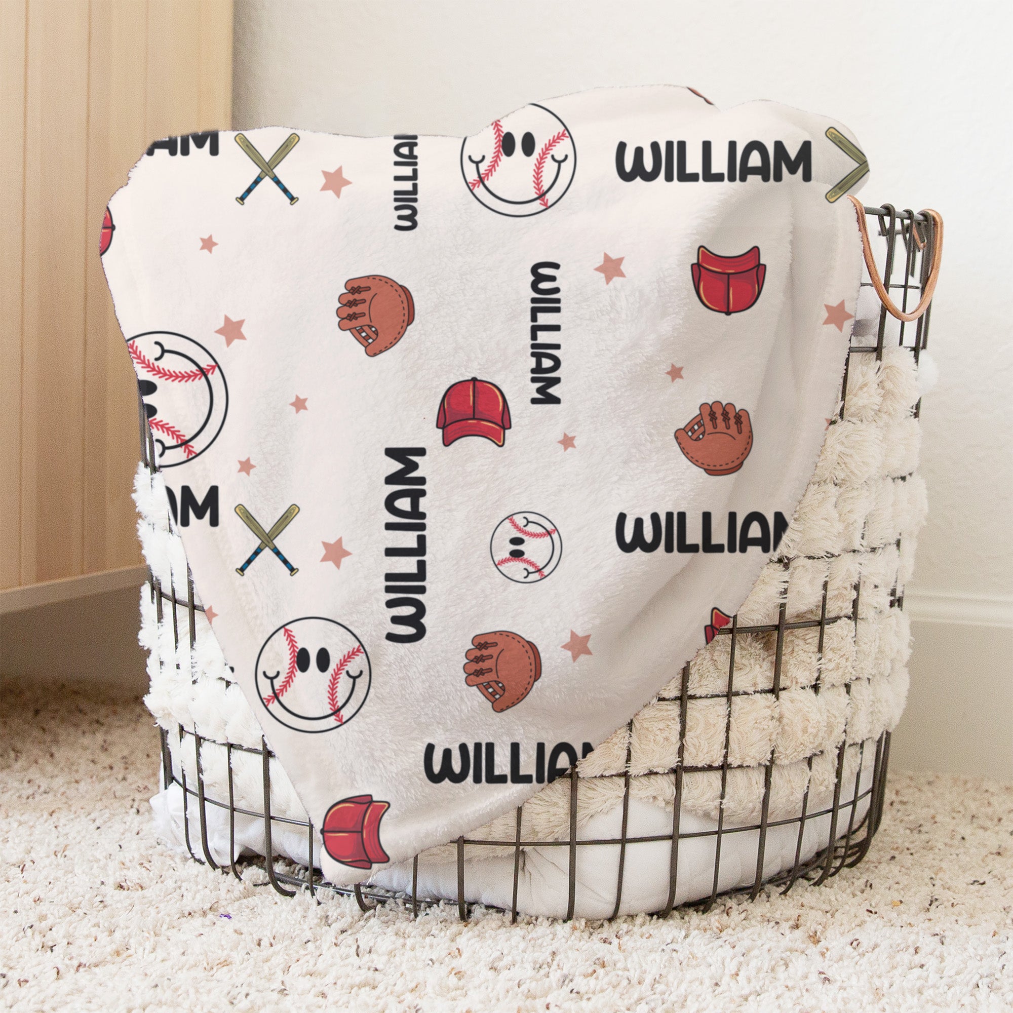 Personalized Blanket in Baseball