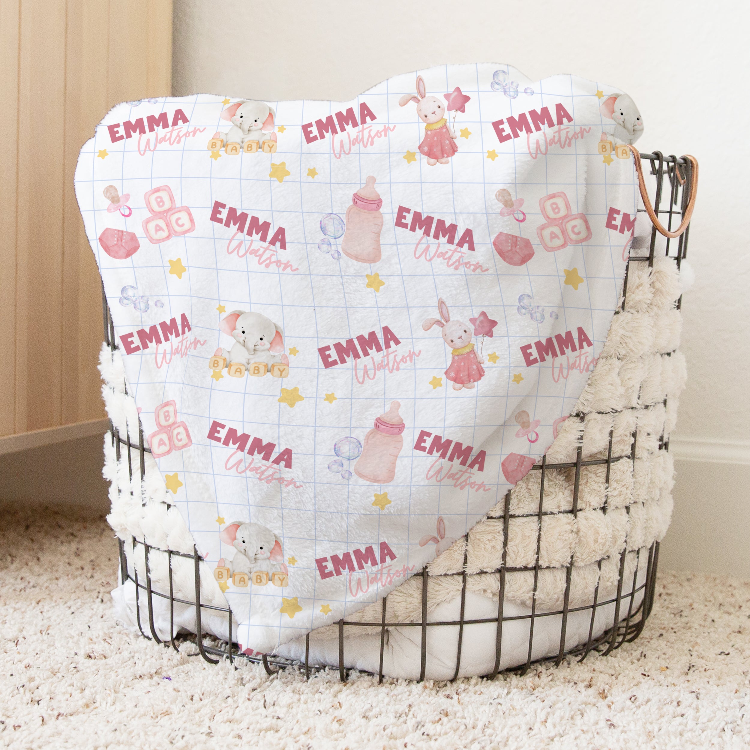 Pink Milk Drunk Personalized Kids Minky Blanket
