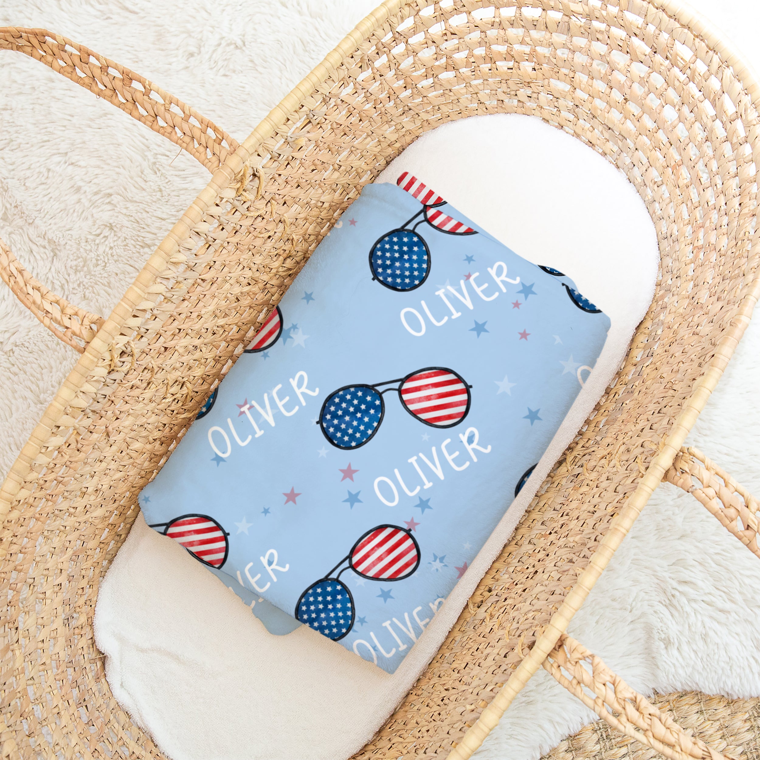 Personalized Blanket in Patriotic