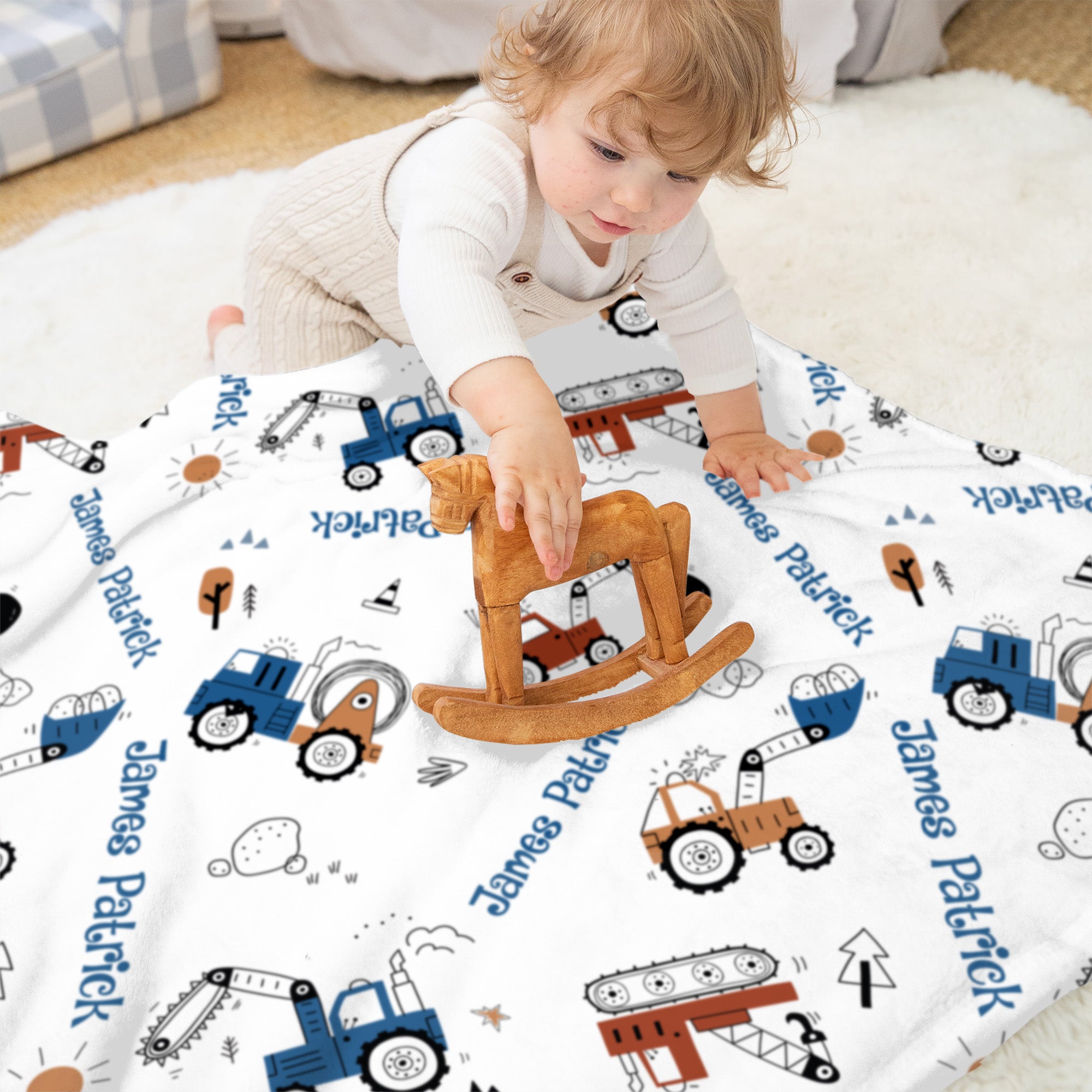 Personalized Blanket in Construction Vehicle