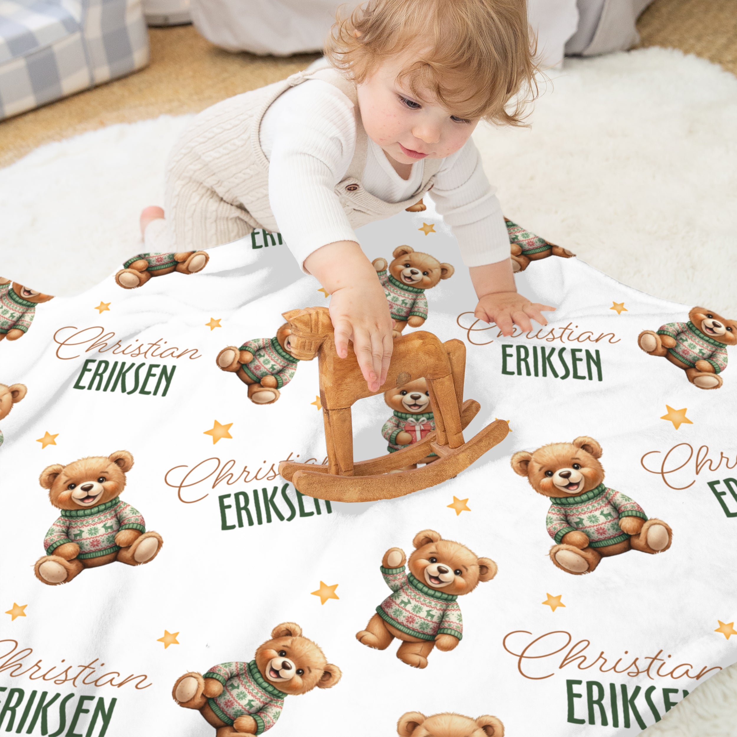 Personalized Blanket in Cozy Bear