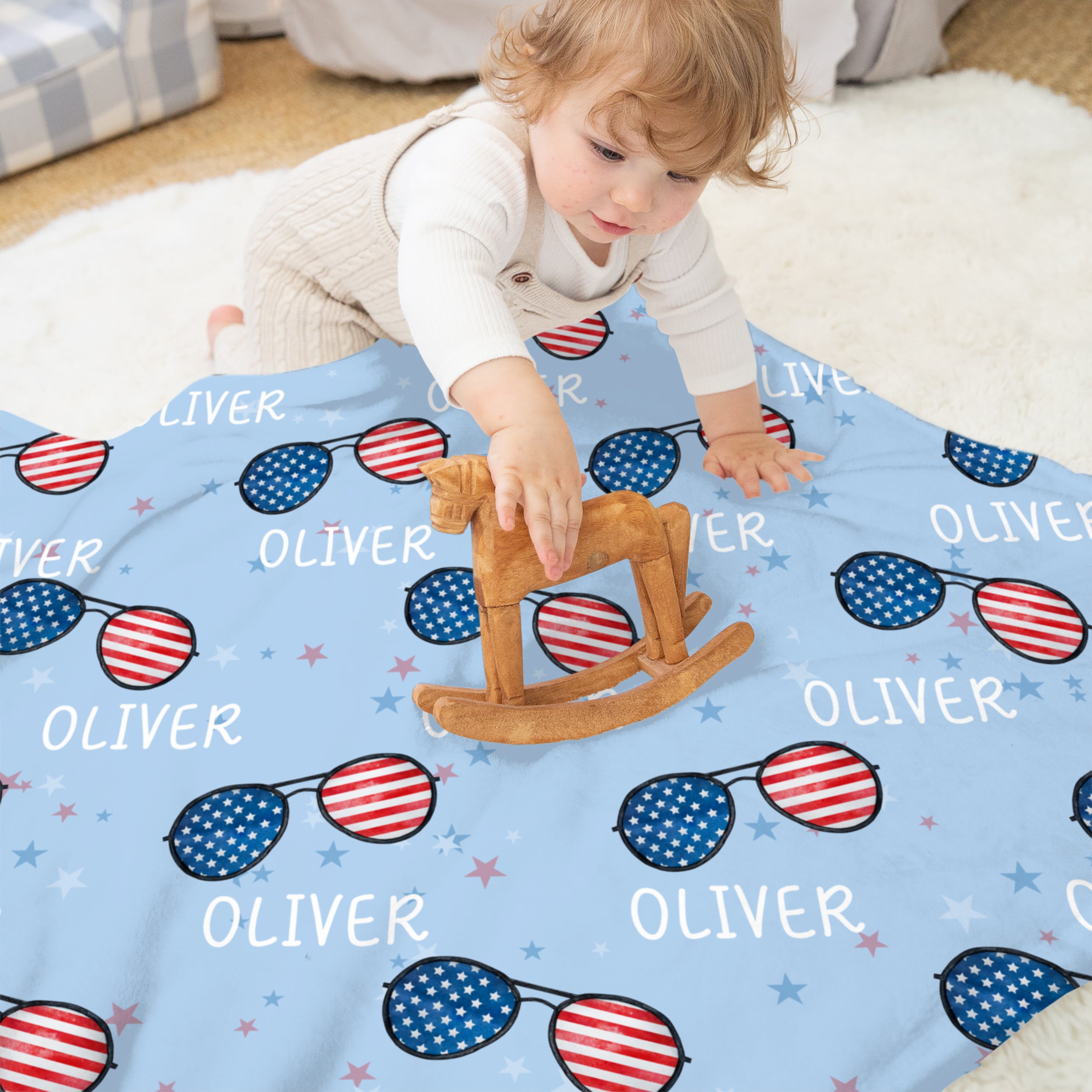 Personalized Blanket in Patriotic
