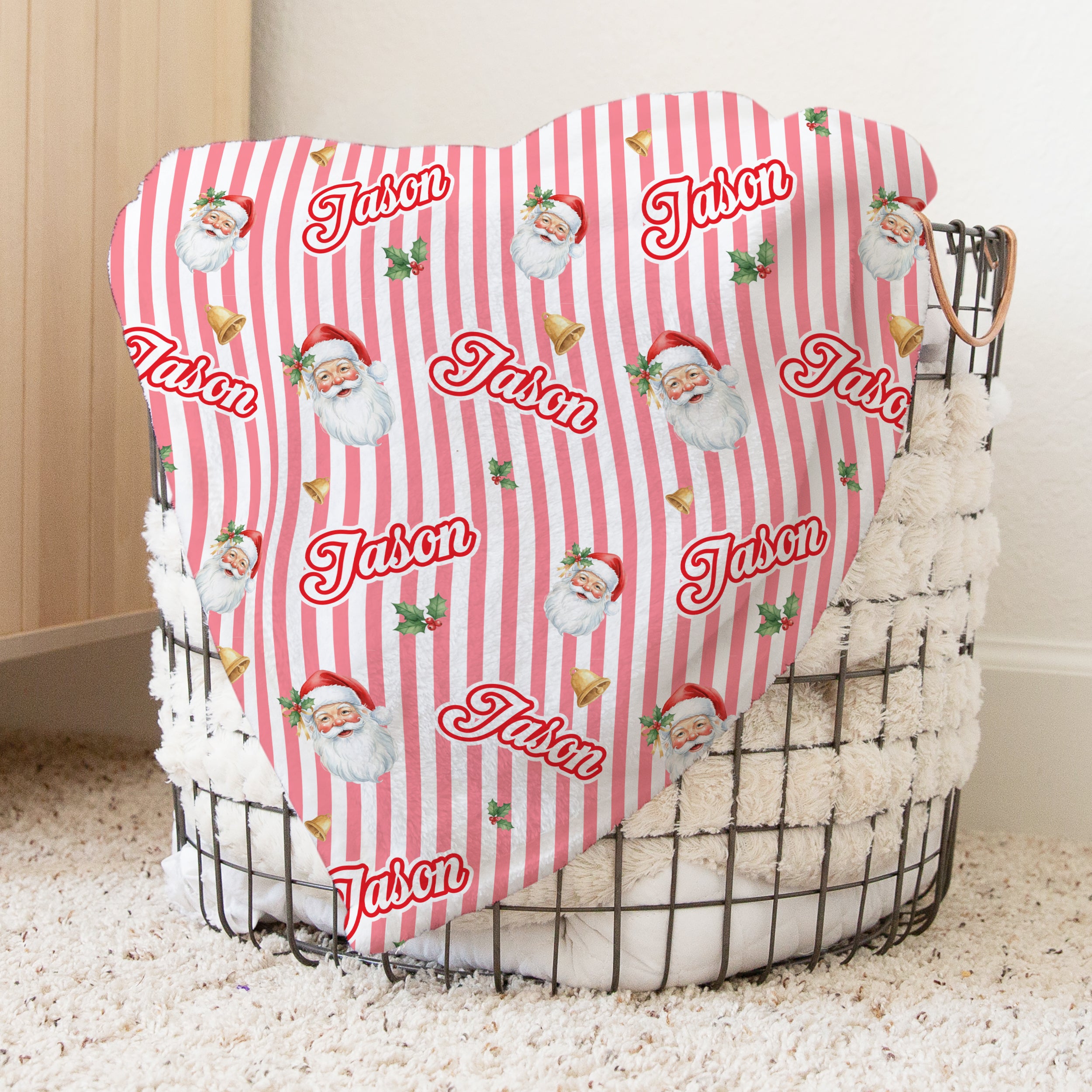 Personalized Blanket in Santa Baby