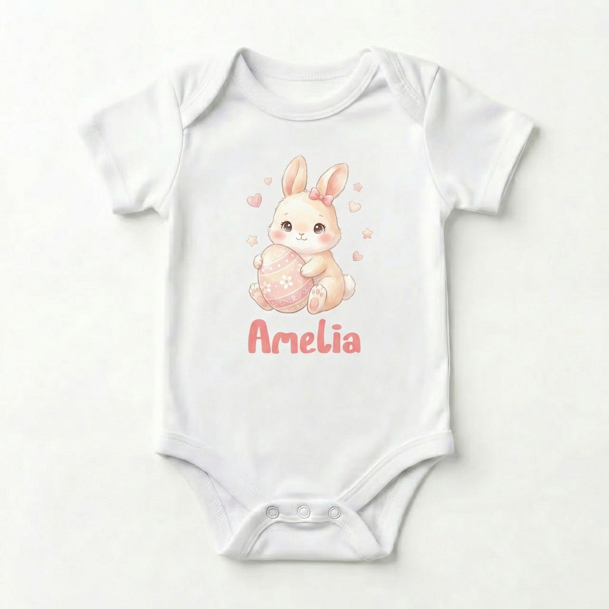 Personalized Graphic Bodysuit in Pink Easter Eggs