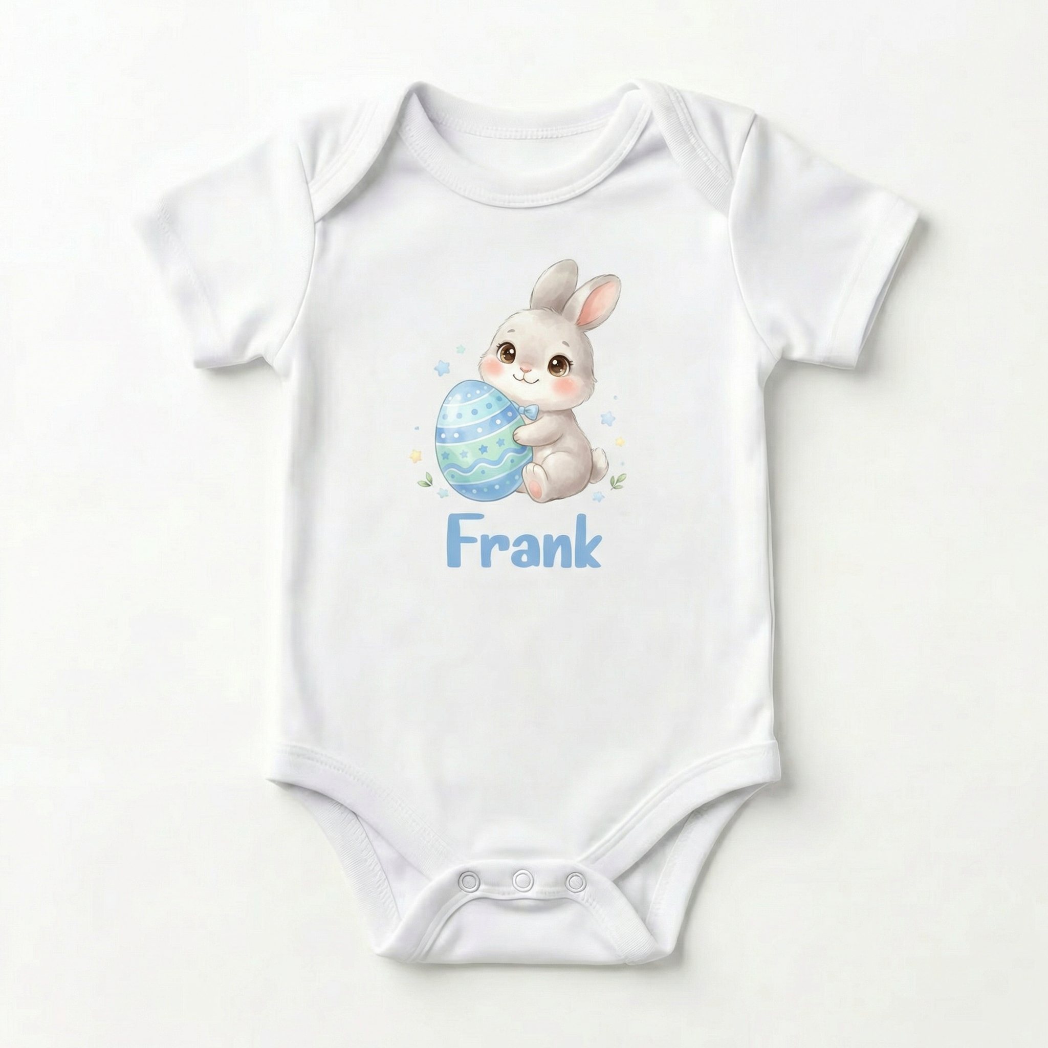 Personalized Graphic Bodysuit in Blue Easter Eggs