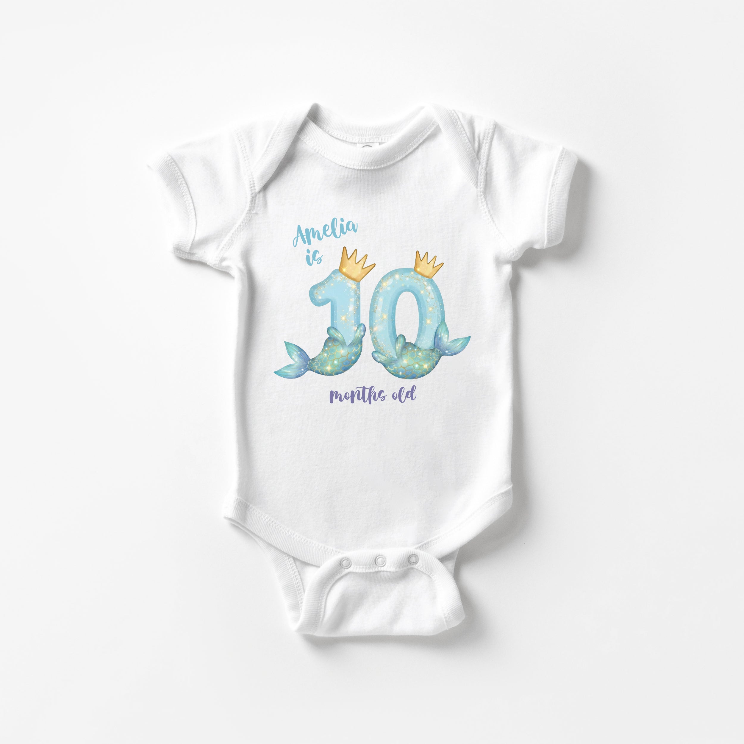 Personalized Milestone Bodysuit in Little Mermaid
