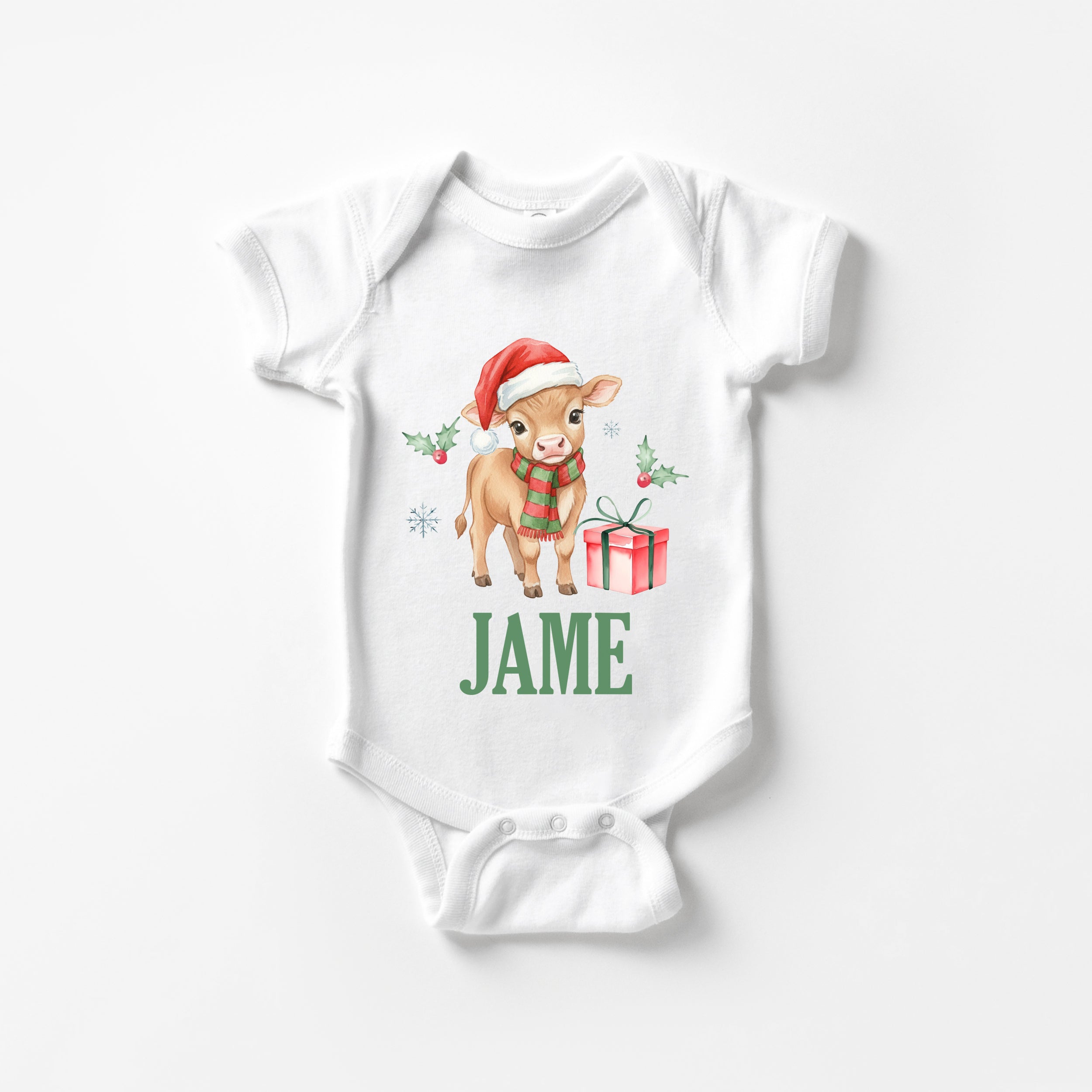 Personalized Graphic Bodysuit in Xmas Farm