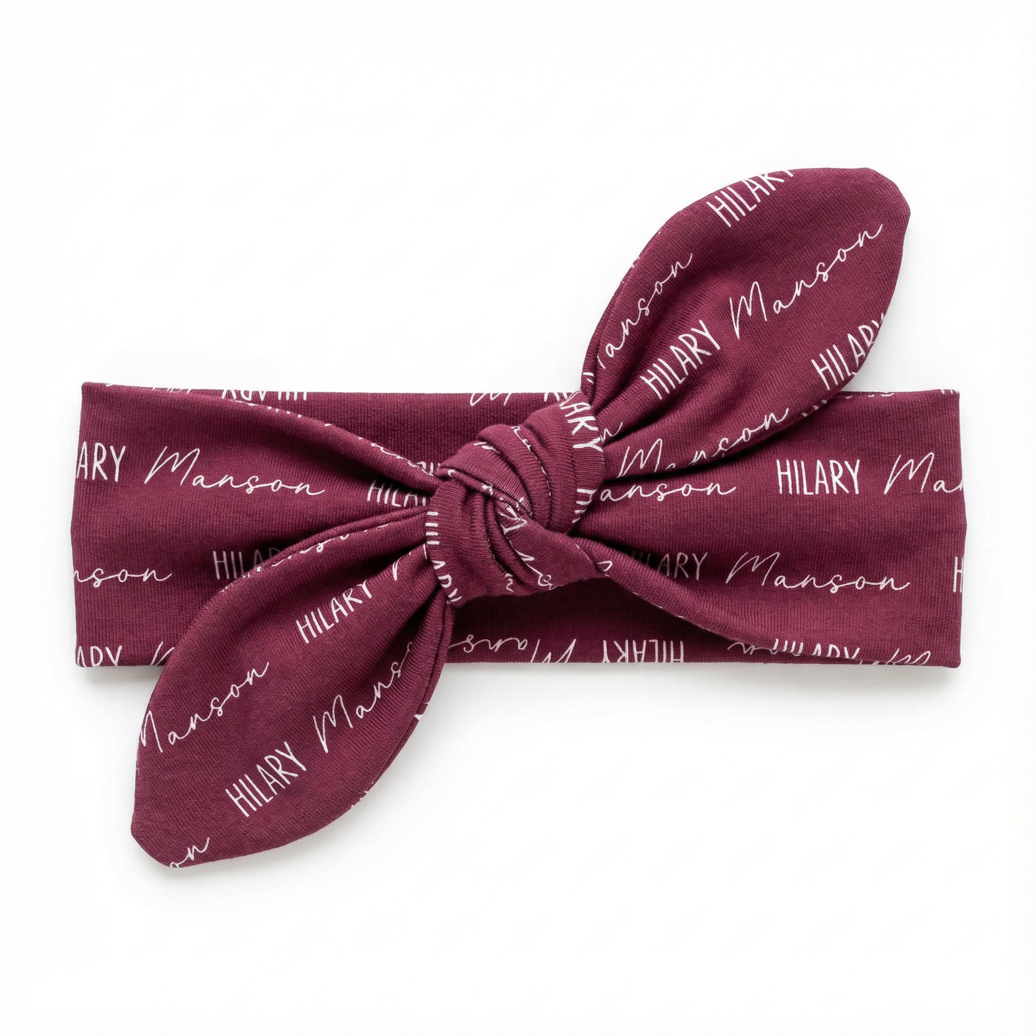 Personalized Knotted Headband Font Duo in Wine