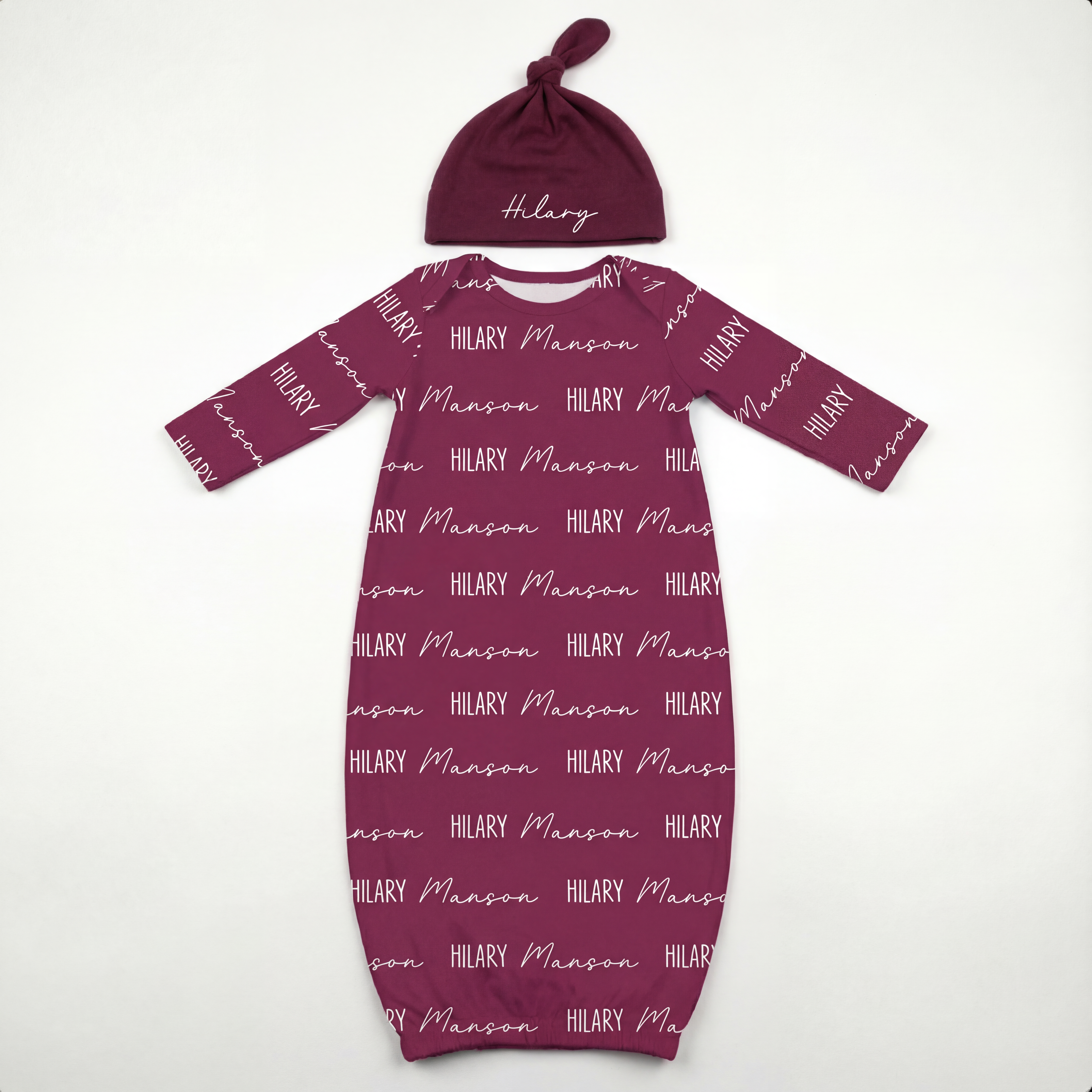 Personalized Sleep Gown Font Duo in Wine