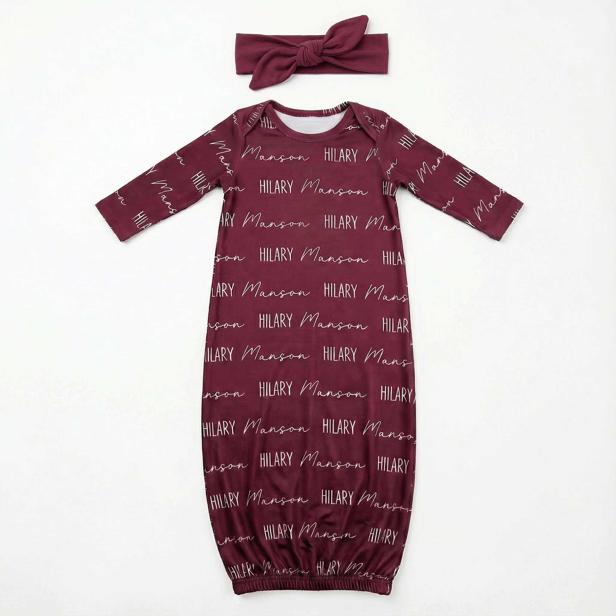 Personalized Sleep Gown Font Duo in Wine