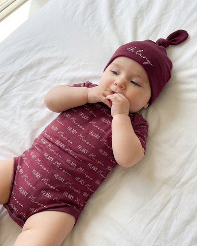Personalized Bodysuit Font Duo in Wine