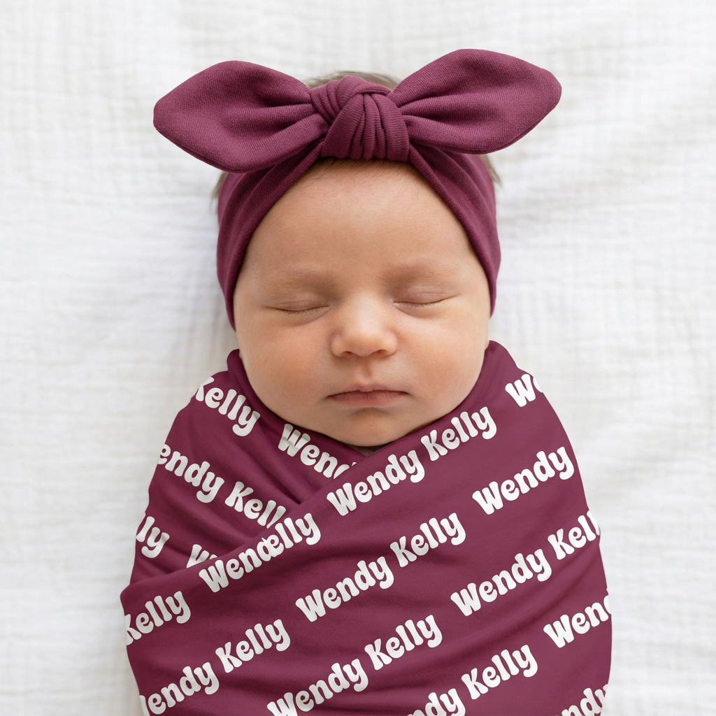 Personalized Knotted Headband in Wine