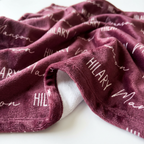 Personalized Blanket Font Duo in Wine