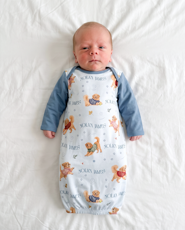 Personalized Baby Sleep Gown in Winter Wag