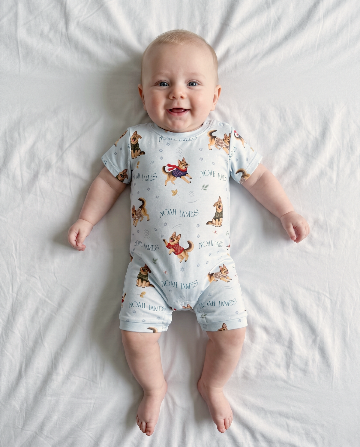 Personalized Snap Romper in Winter Wag