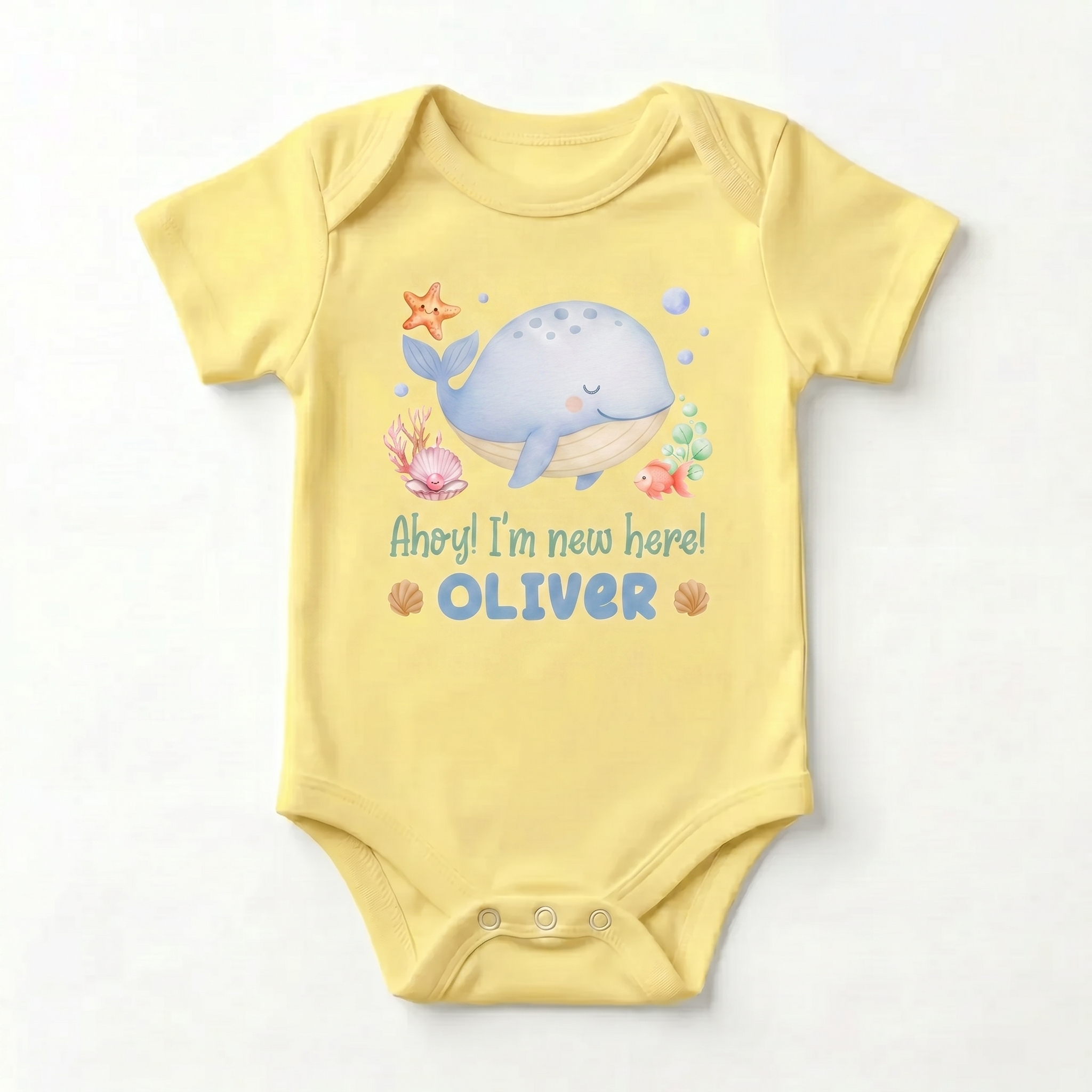 Personalized Graphic Bodysuit in Sea Animals