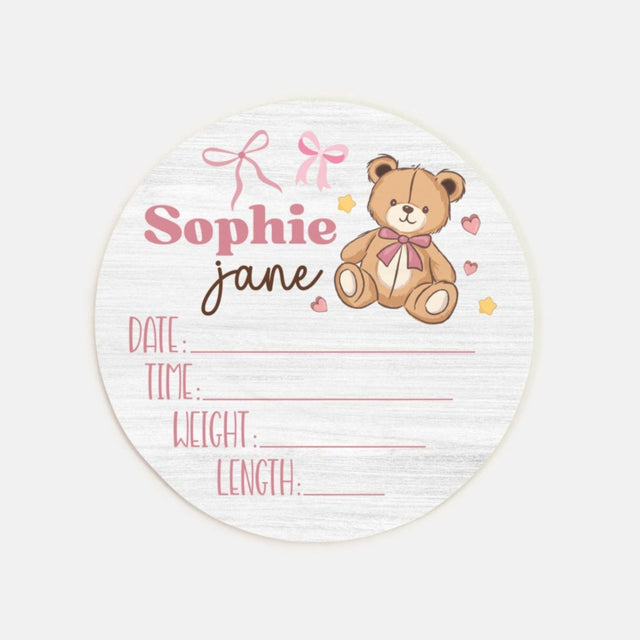 Birth Stats Sign in Bathtime Besties