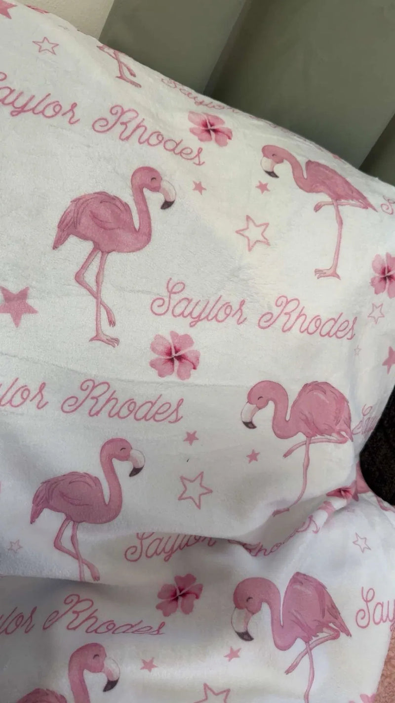 Nicole · Personalized Blanket in Flamingo
