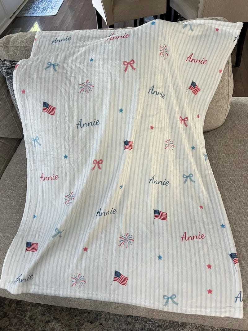 Emily · Personalized Baby Pajama Set in Patriotic