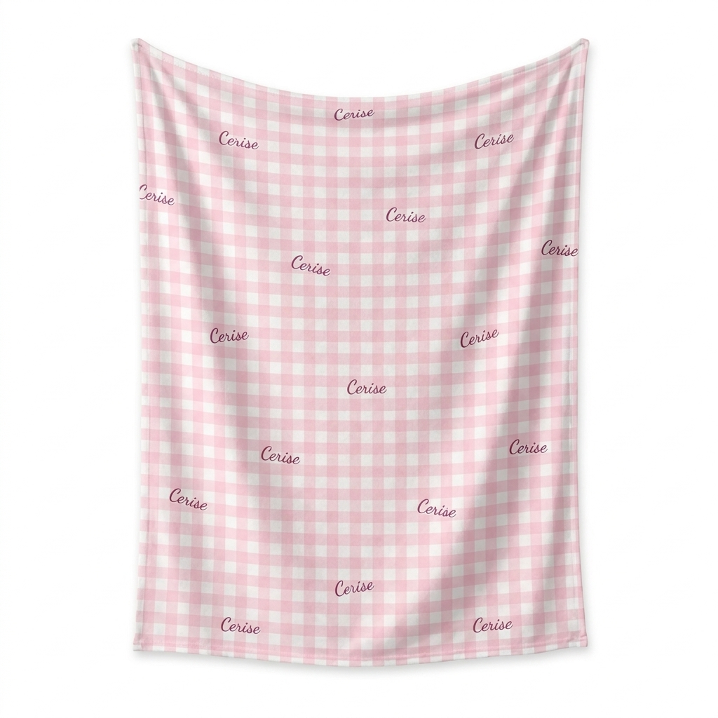 Personalized Swaddle in Cherry Blossom Gingham