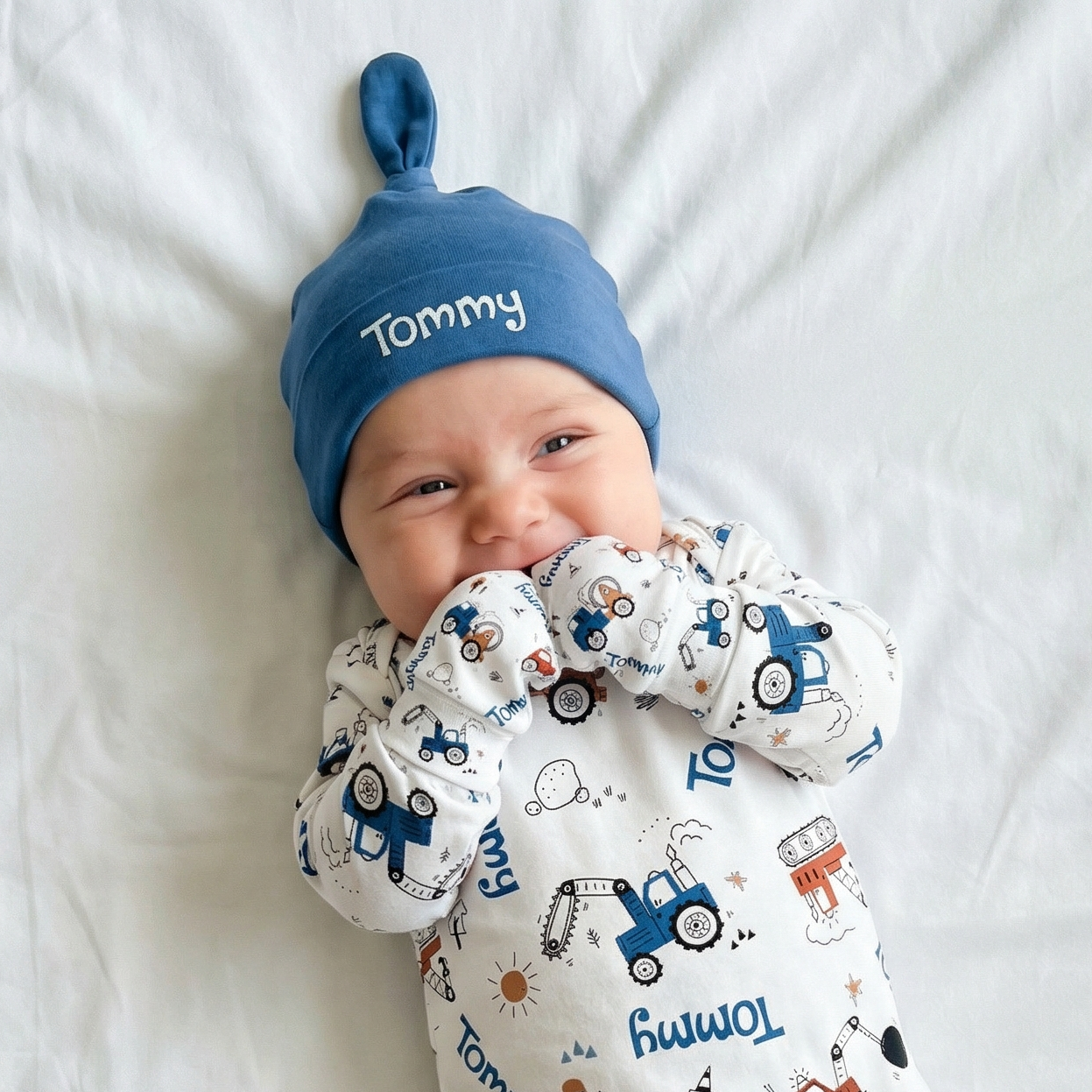 Personalized Sleep Gown in Construction Vehicle