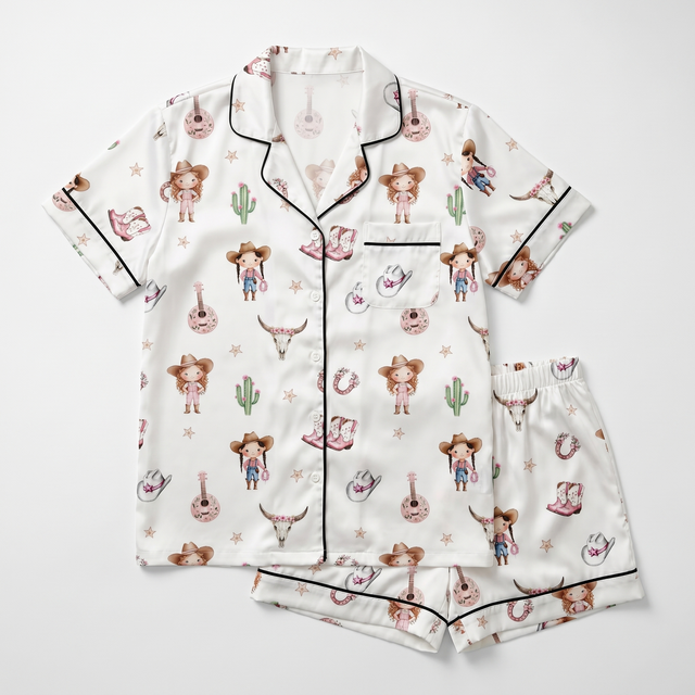 Short-sleeved Women's Pajama Set in Western Girl