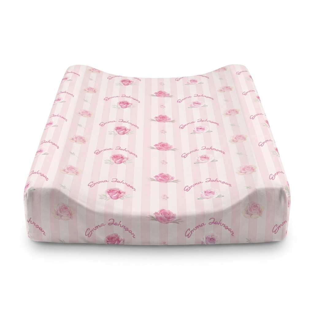 Personalized Changing Pad Cover in Rosy
