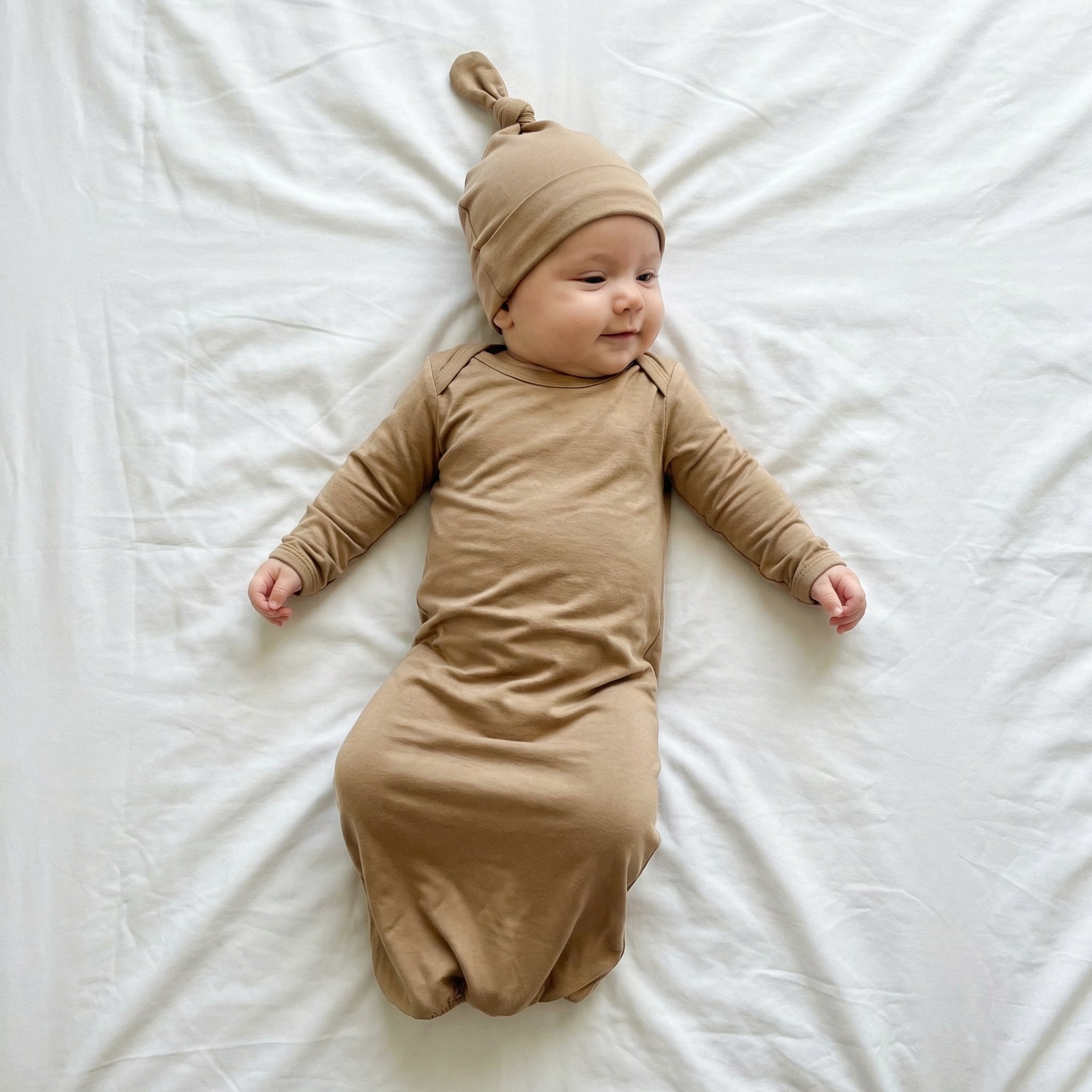 Sleep Gown with Hat Set in Clay