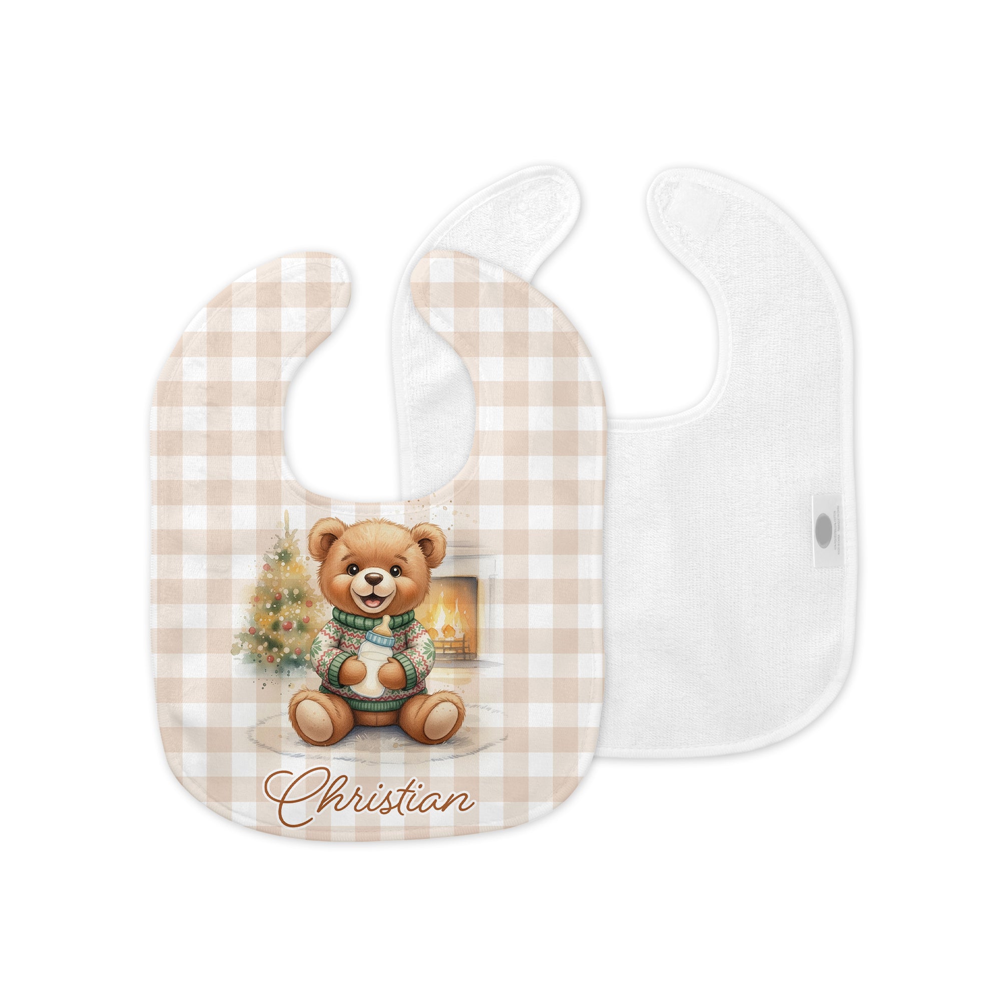 Personalized Bib in Cozy Bear