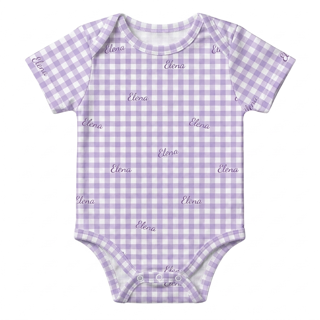 Personalized Bodysuit in Lilac Gingham