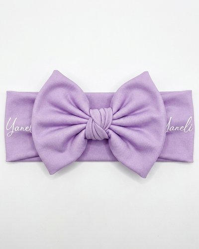 Personalized Bow Headband in Lavender