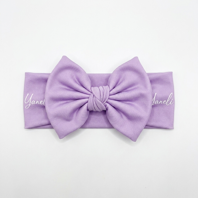 Personalized Bow Headband in Lavender