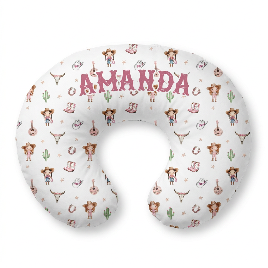 Personalized Nursing Pillow in Western Girl