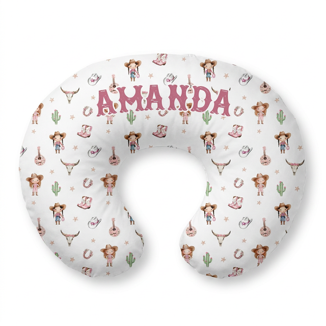 Personalized Nursing Pillow in Western Girl