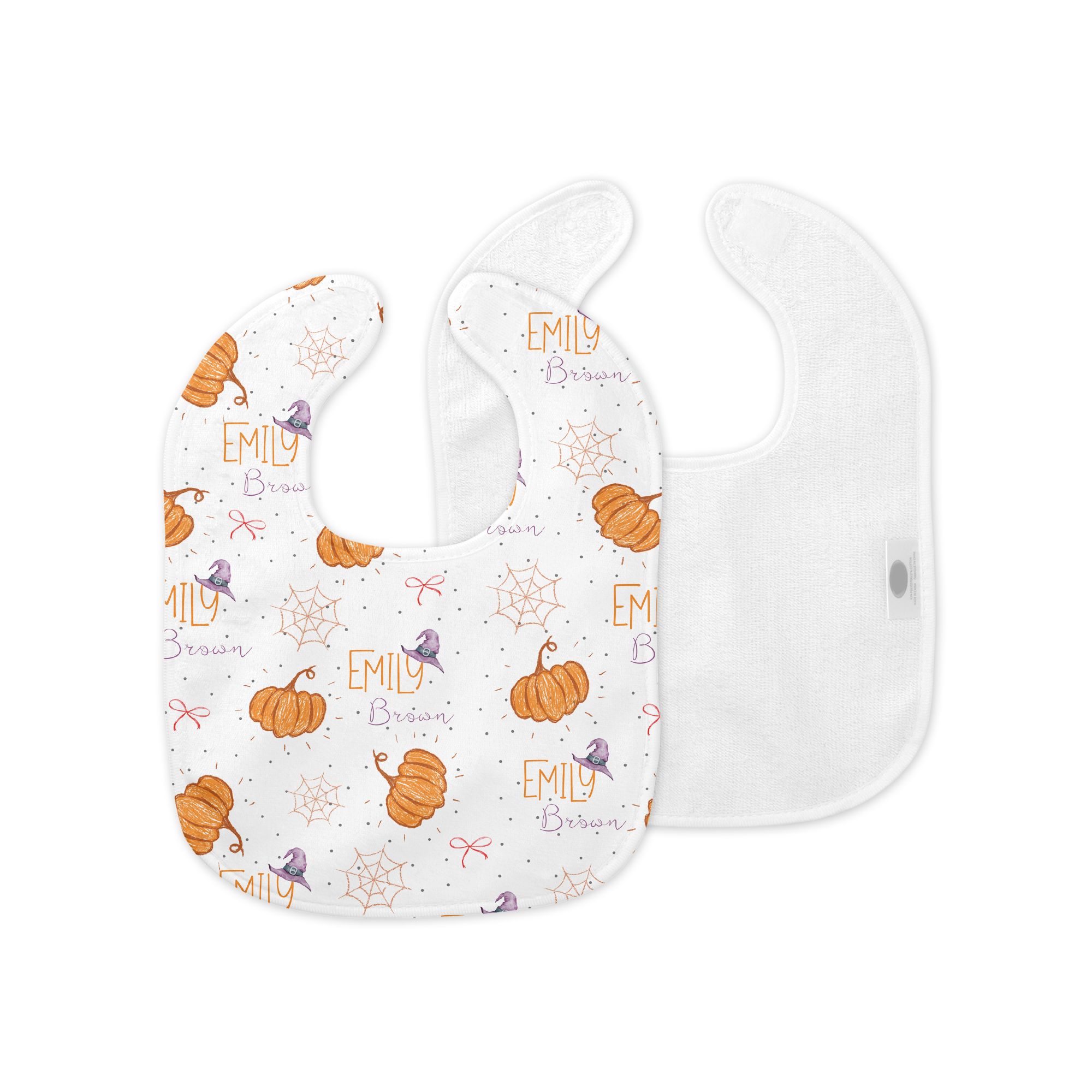Personalized Bib and Burp Cloth Set in Little Pumpkin