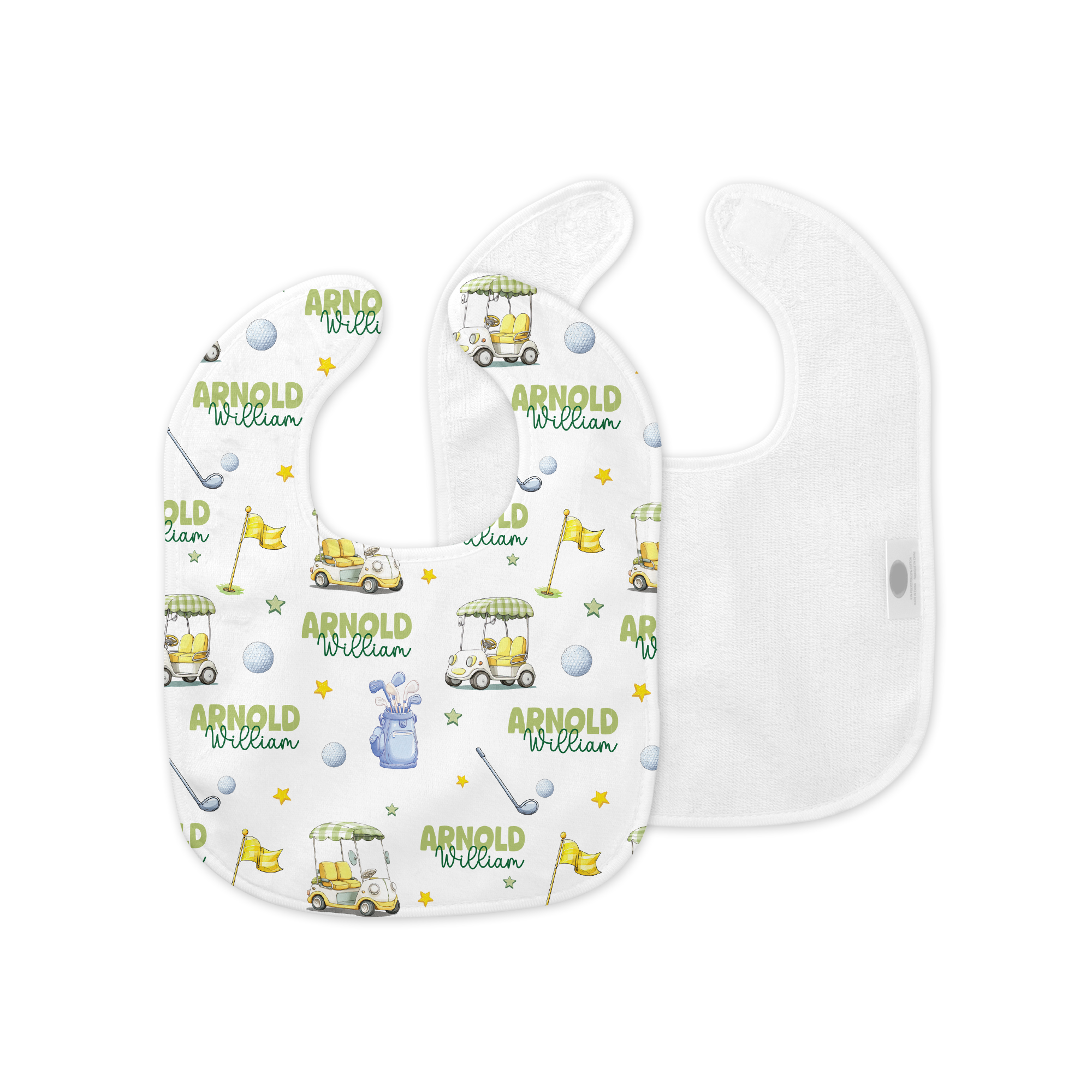 Personalized Bib and Burp Cloth Set in Country Club Cuties